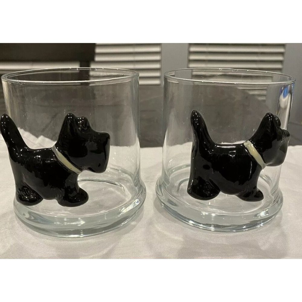 2 Scottish Terrier Highball Glasses